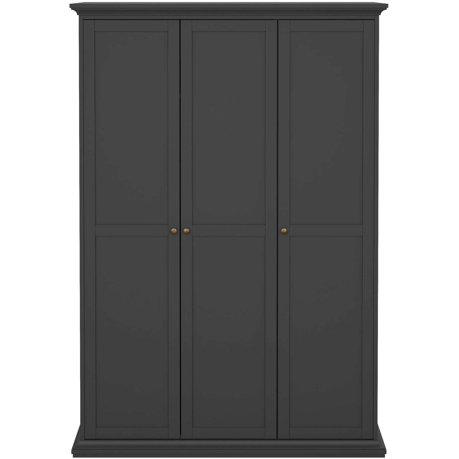 Wyld Haus Osaka Matt Dark Grey 3-door Wooden Wardrobe - Grey