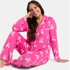 OHS Bow Print Button Through Pyjama Set