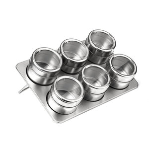 Spice Jars Magnetic Tray With Oblong Tray