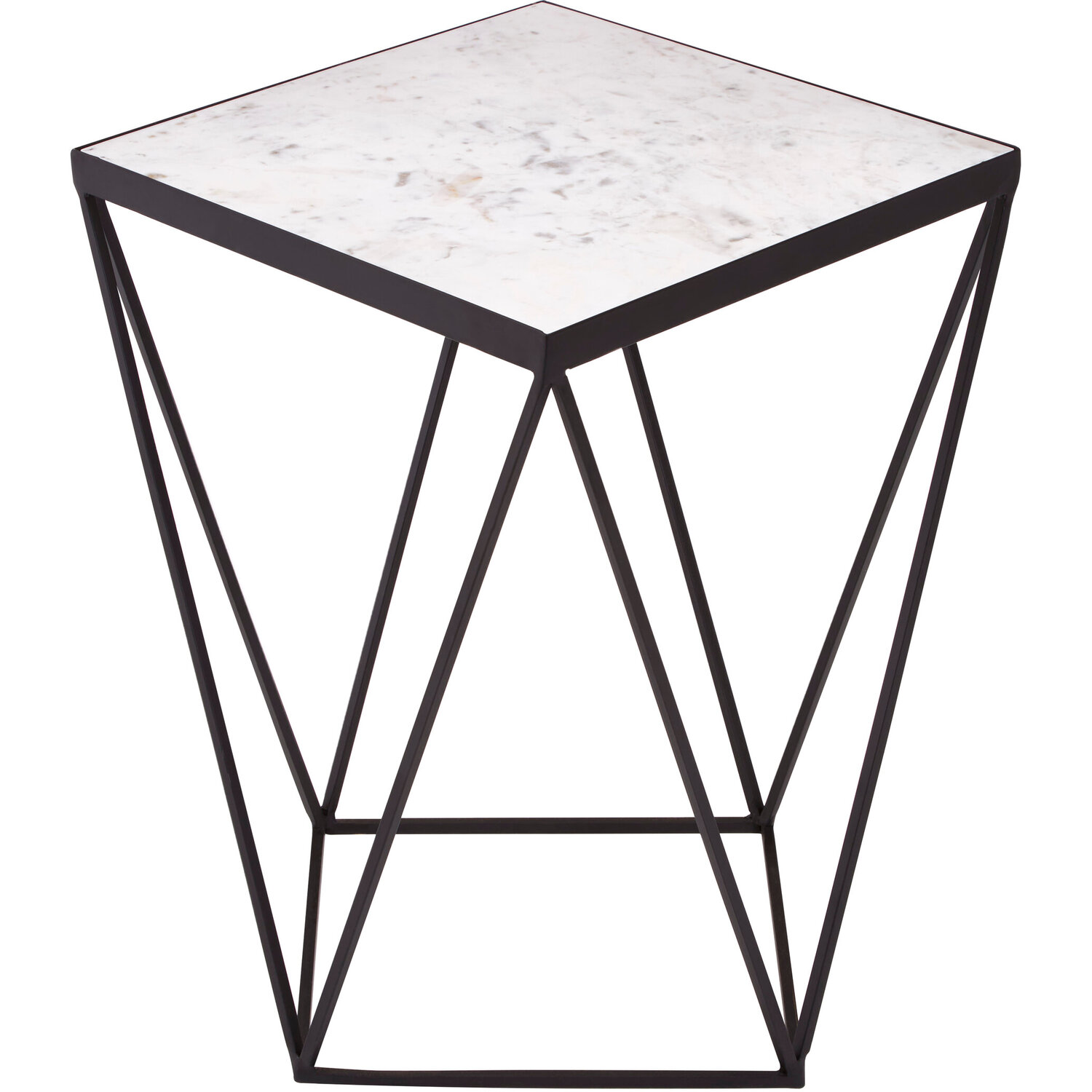Shalimar Square Black Finish Base Side Table - Black