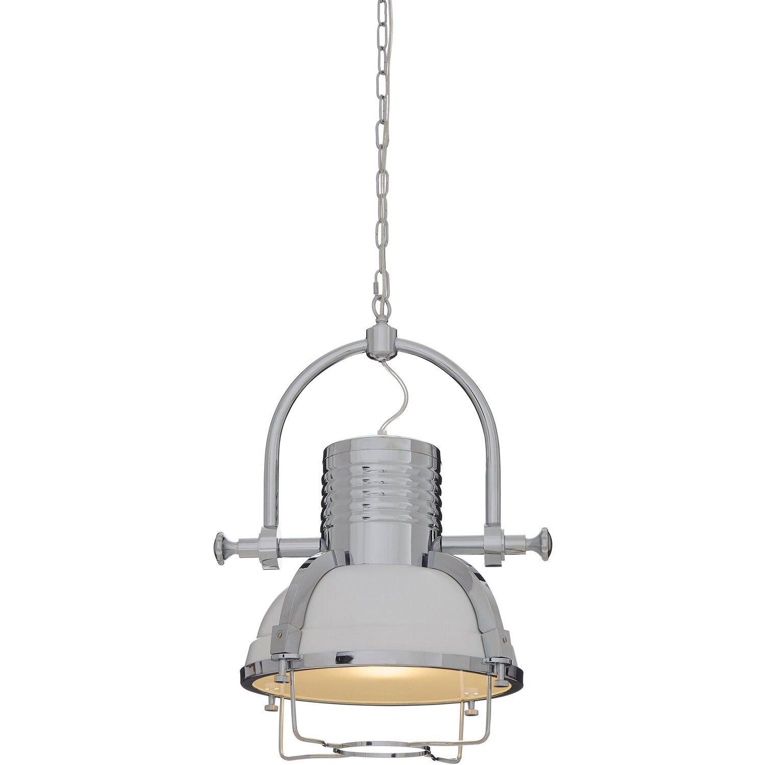 Industrial Revolution Chrome Pendant Light - Silver