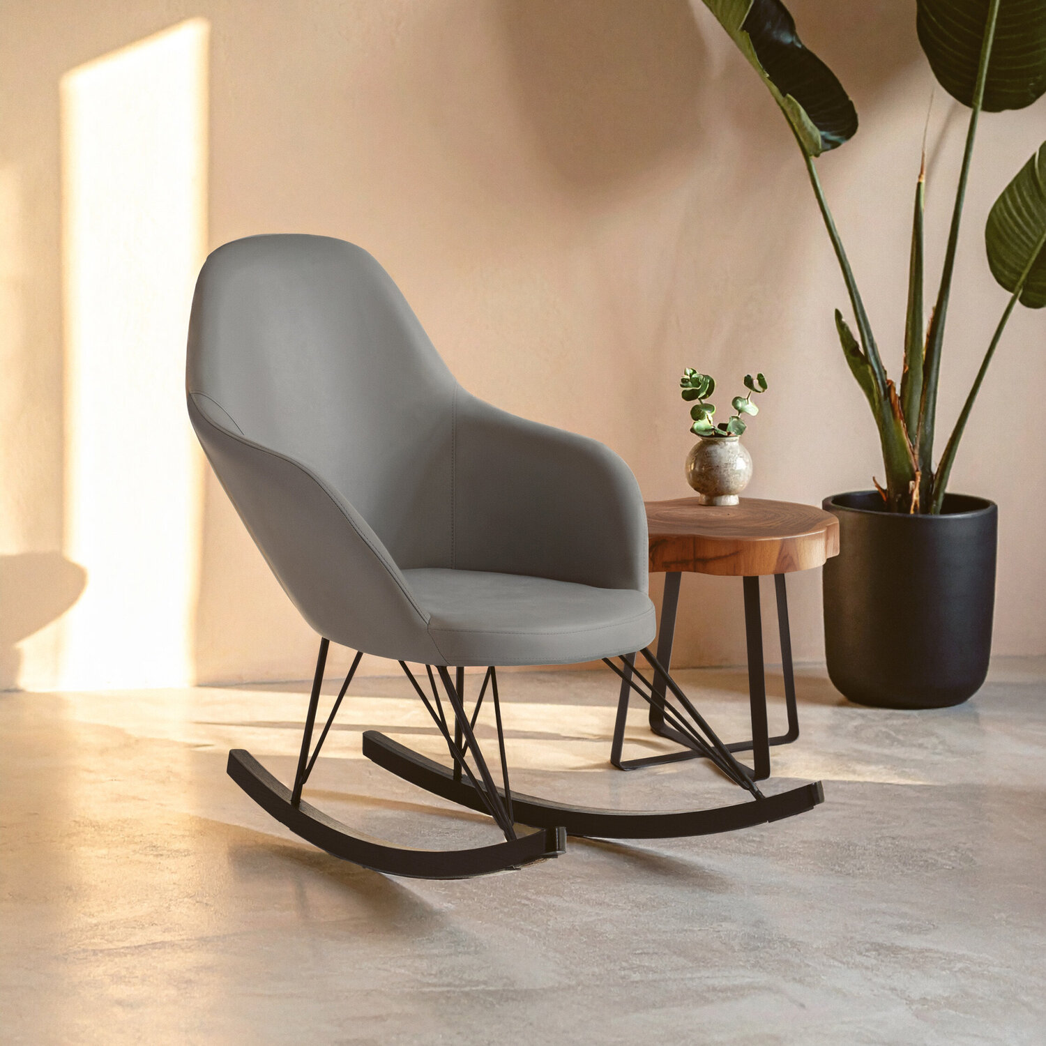 Kolding Dark Grey Rocking Chair - Grey