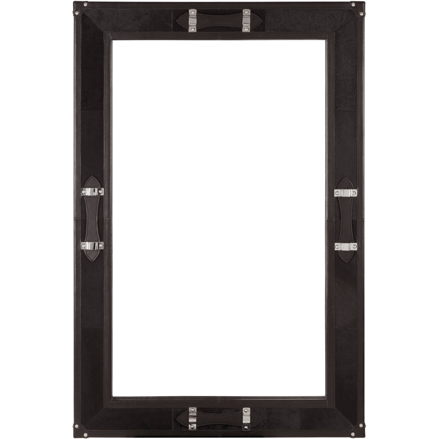 Puzzle Wall Mirror with Cut Out Frame - Black