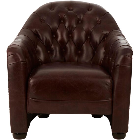 Victor  Brown Leather Tub Chair
