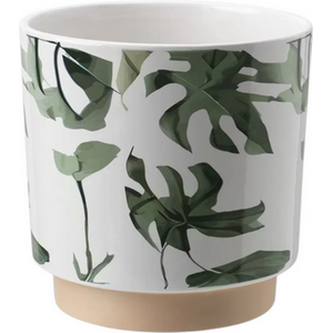 Ceramic Indoor Monstera Pattern Plant Pot