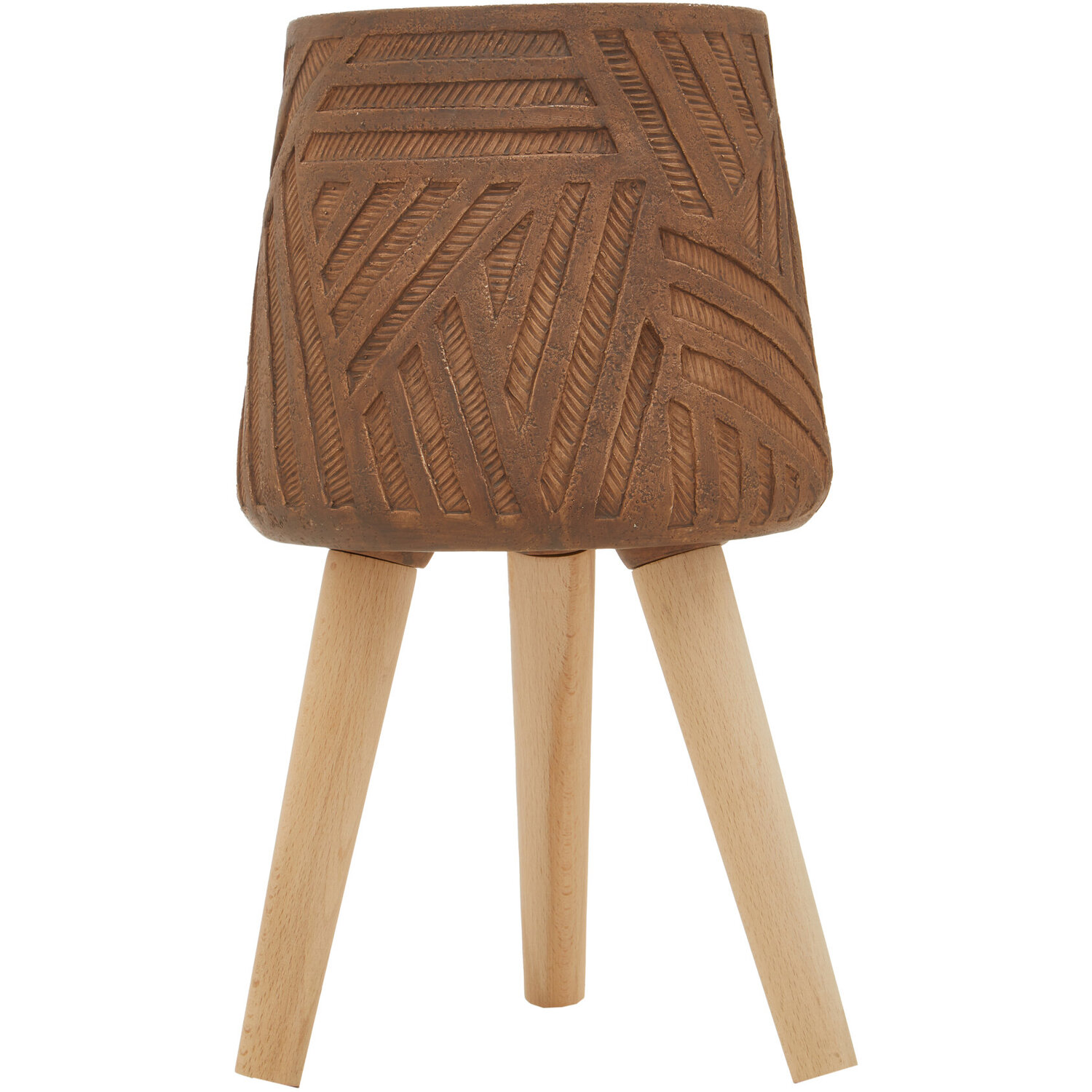 Darnell Brown Planter With Angular Legs - Brown