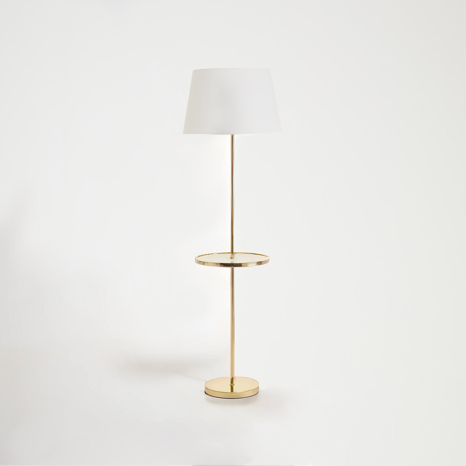 Stockholm Shiny Brass Tapered Floor Lamp - Gold