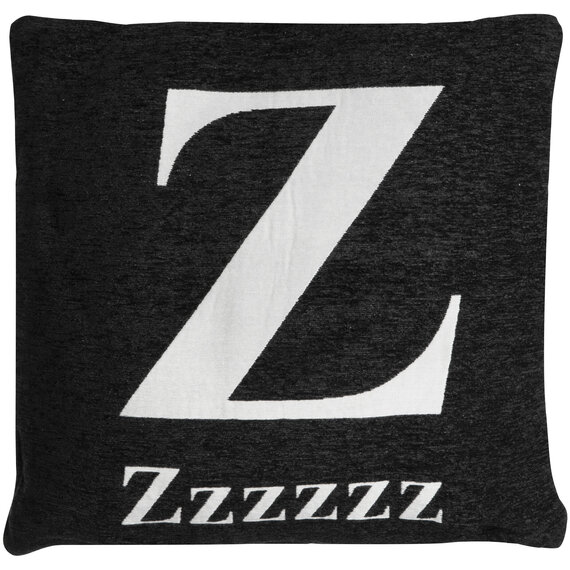 Words 'Zzzzzz' Black Cushion