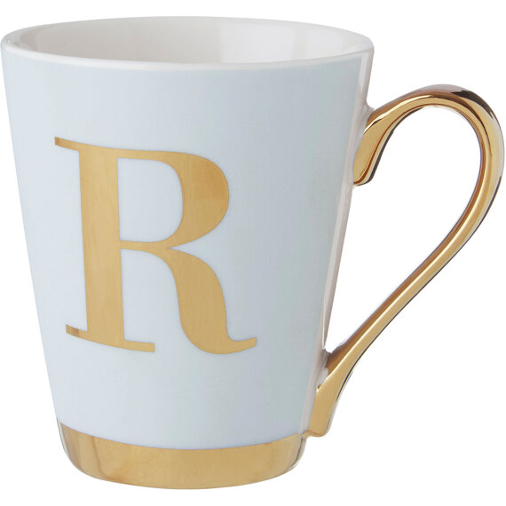 Mimo Green Frosted Deco R Letter Monogram Mug.