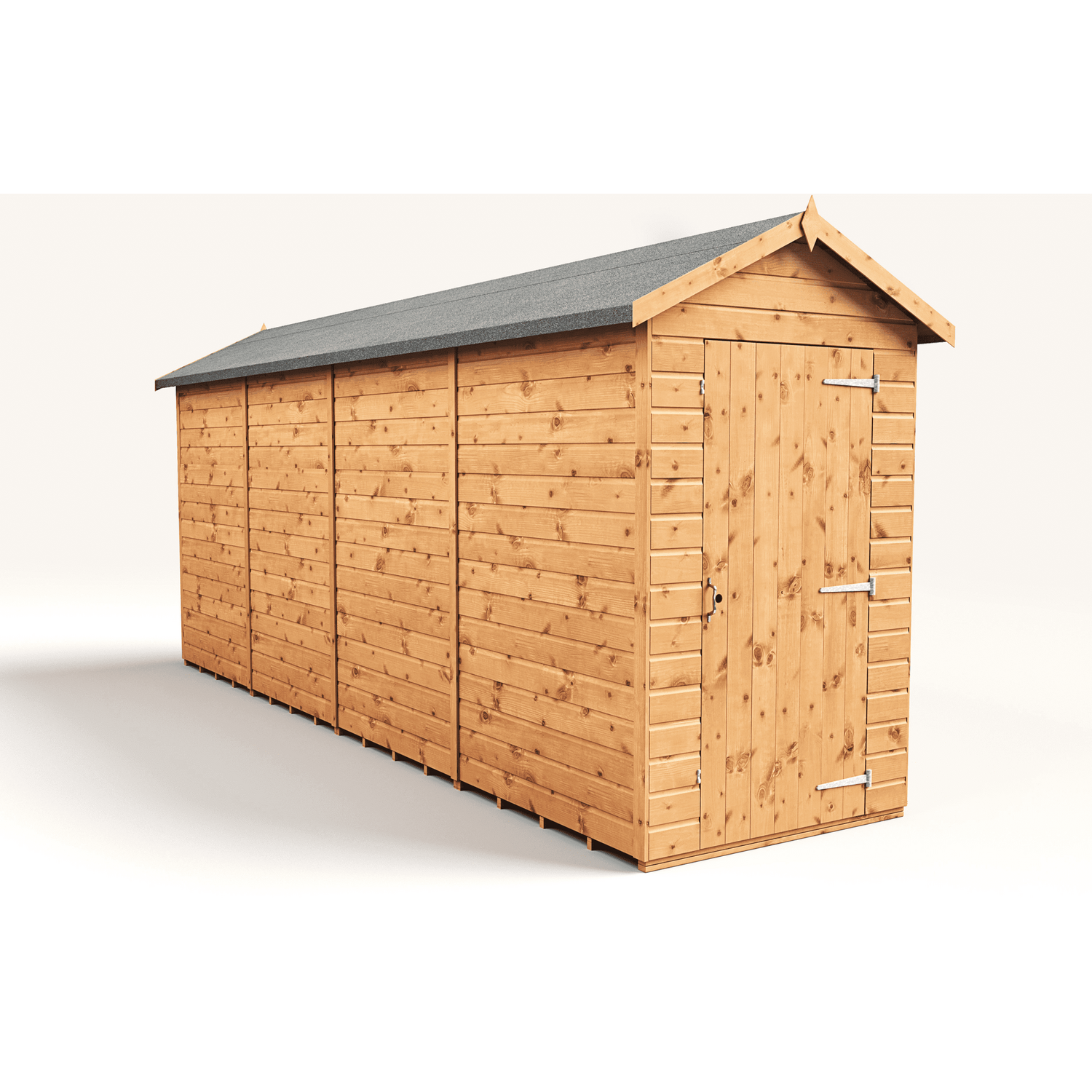 Empire 4x16 Modular Apex Garden Shed with a Single Door - Brown