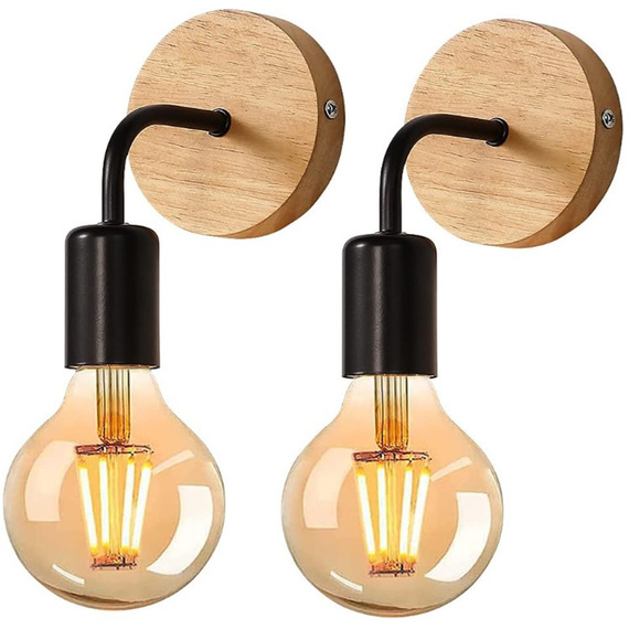 Wall Light Black E27 2 Packs