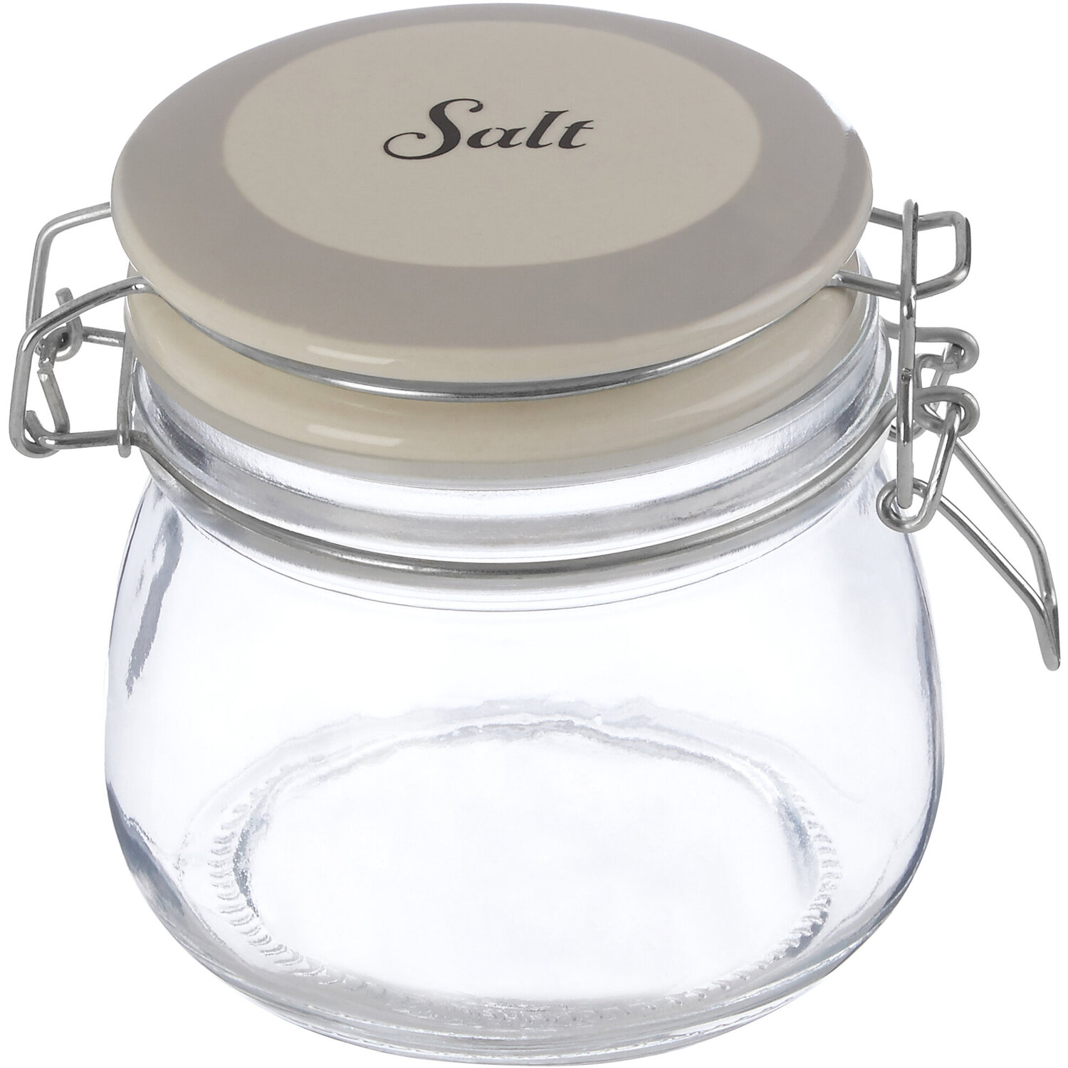 Diego Salt Glass Storage Jar 500ml - Transparent