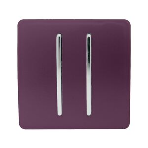 Trendi 2 Gang 2 Way 10 Amp Rocker Light Switch in Plum Purple