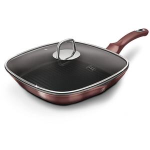 Berlinger Haus 28cm Square Rose Gold with Lid Grill Frying Pan