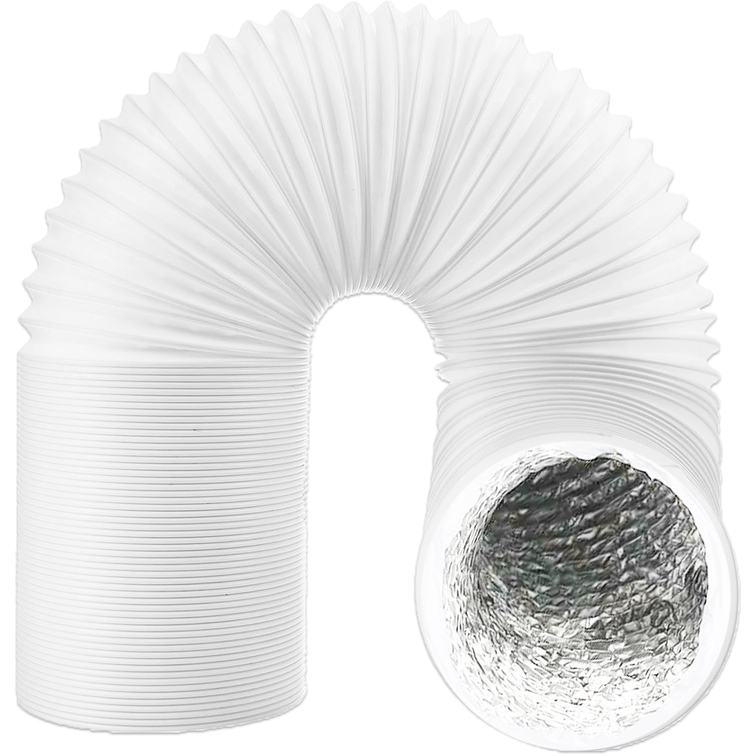 Tumble Dryer Vent Hose 4"" 2.5m UNIVERSAL Aluminium Foil Insulated Duct Pipe - Image 2