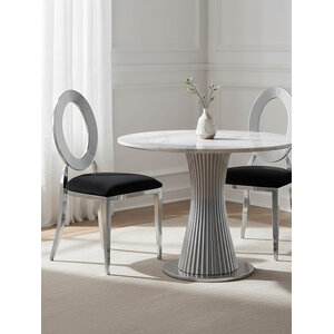 Sarita Stackable Silver Frame Dining Chair