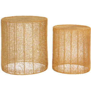 Templar Gold Finish Mesh Set of 2 Round Side Tables