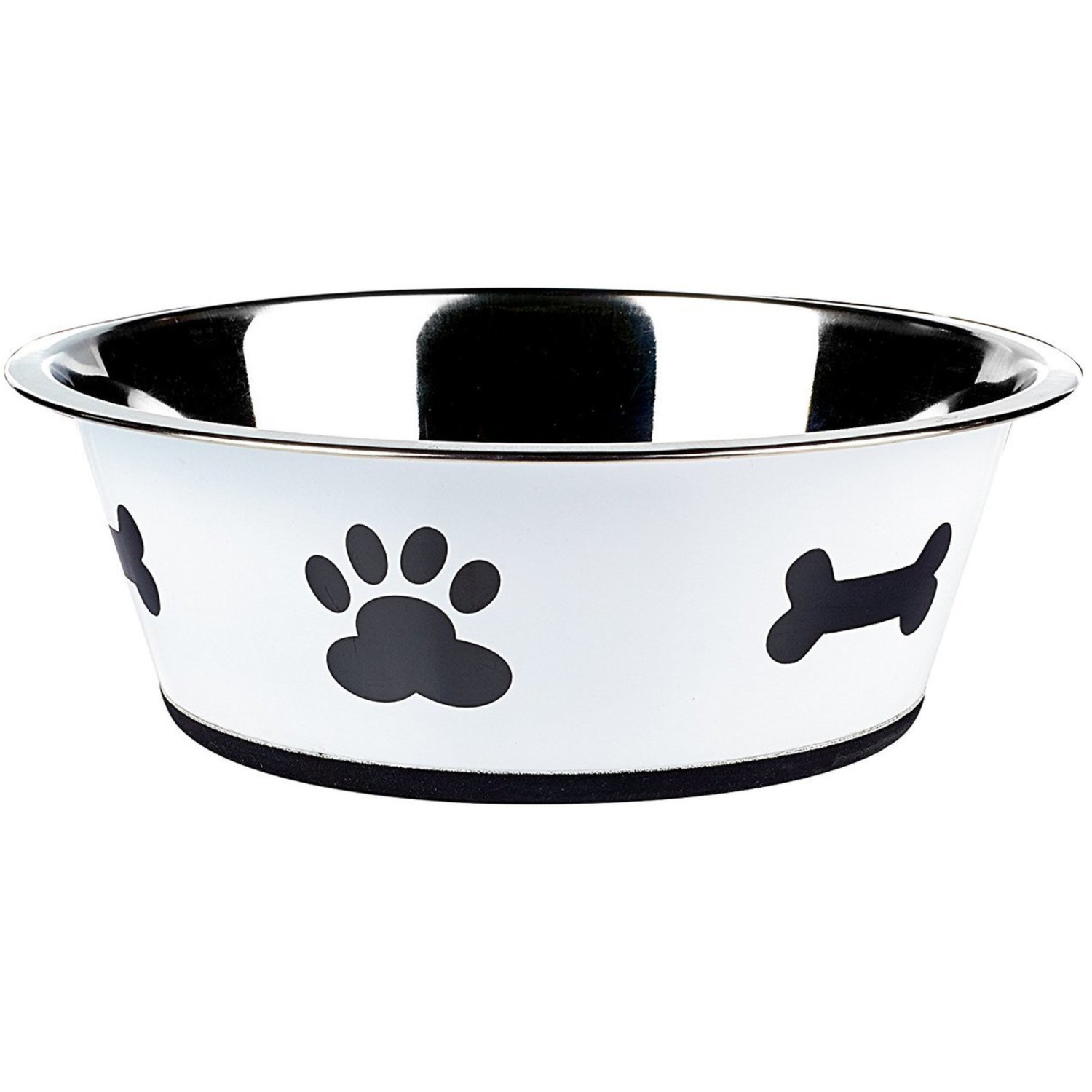 Classic Dog Bowl Posh Paws Pet Food Water - White