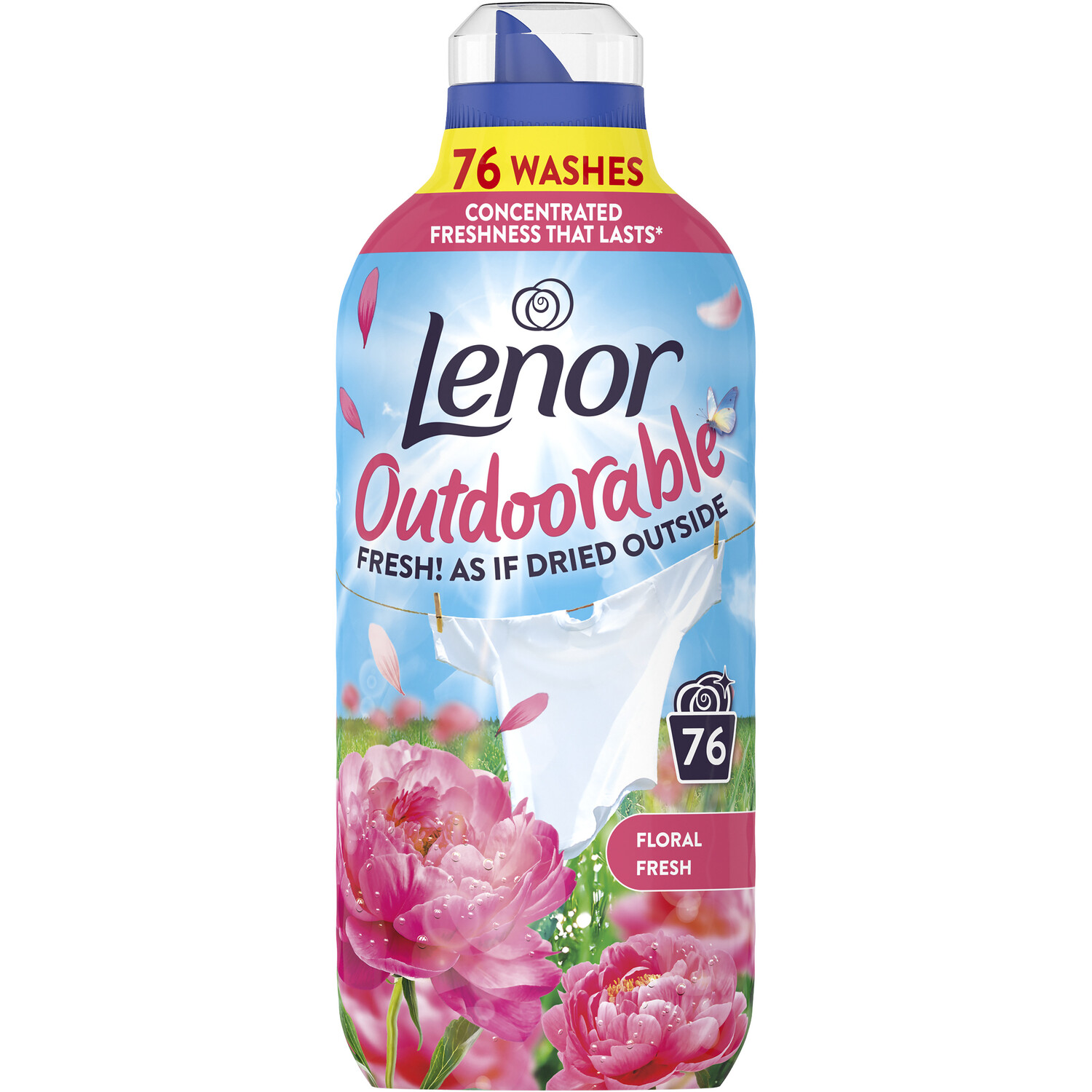 Lenor Outdoorable Concentrated Fabric Conditioner - Floral Fresh / 76