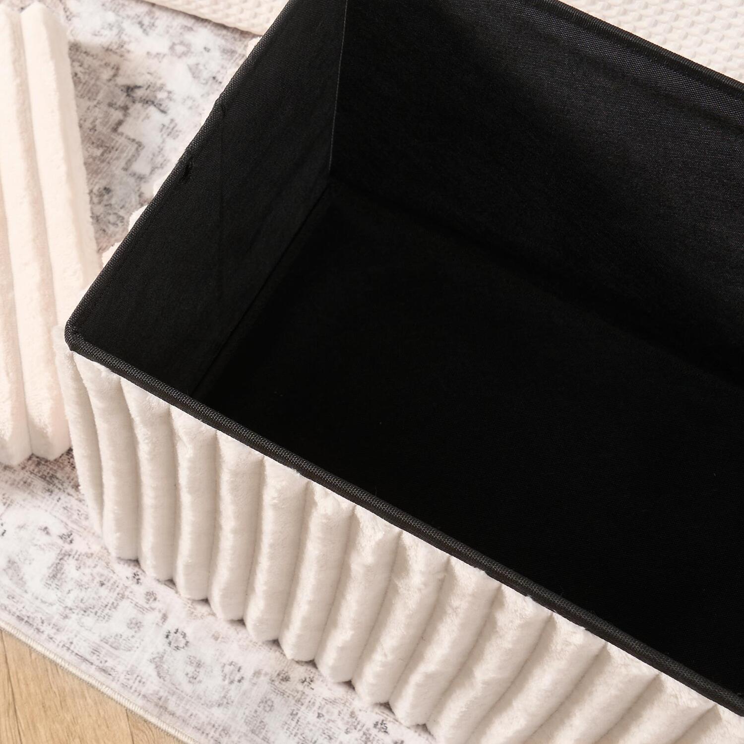 Ohs Ribbed Round Ottoman - Cream