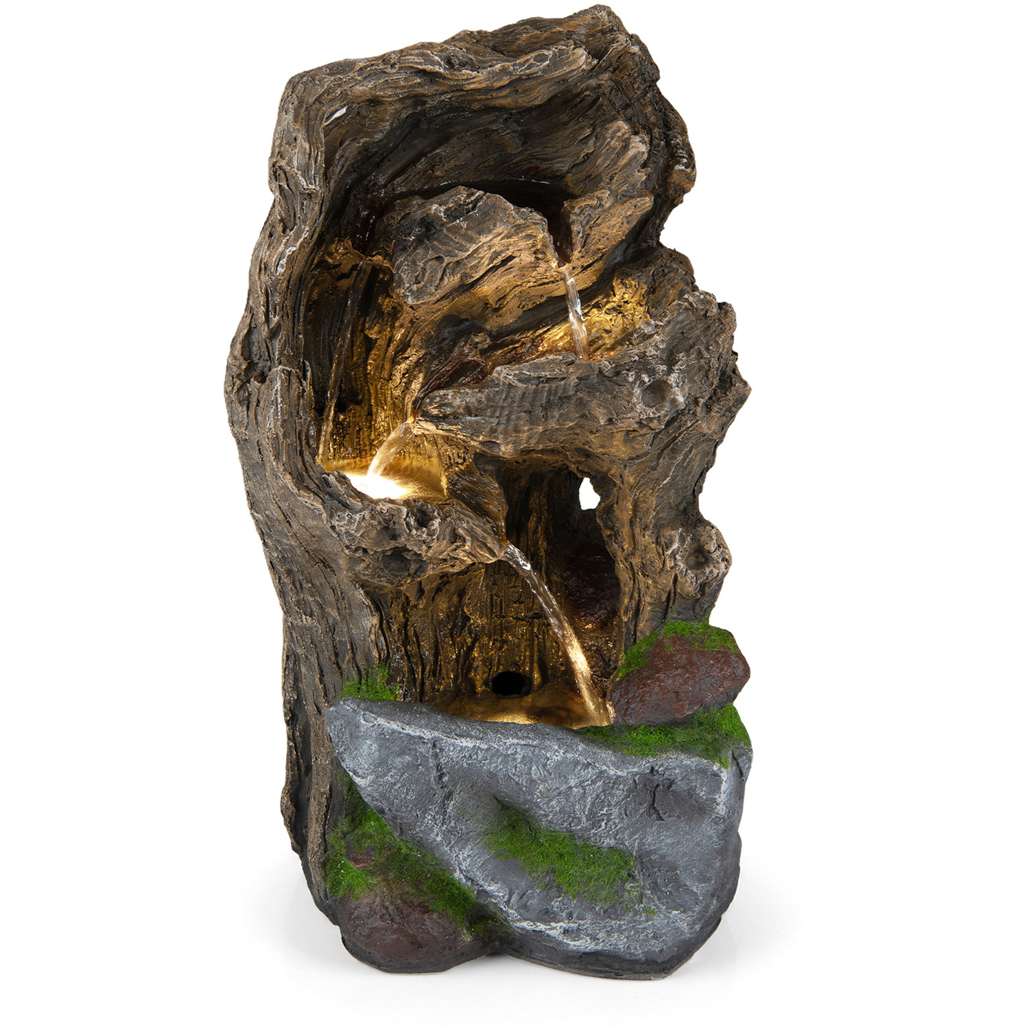4-Tier LED Tabletop Rock Water Fountain