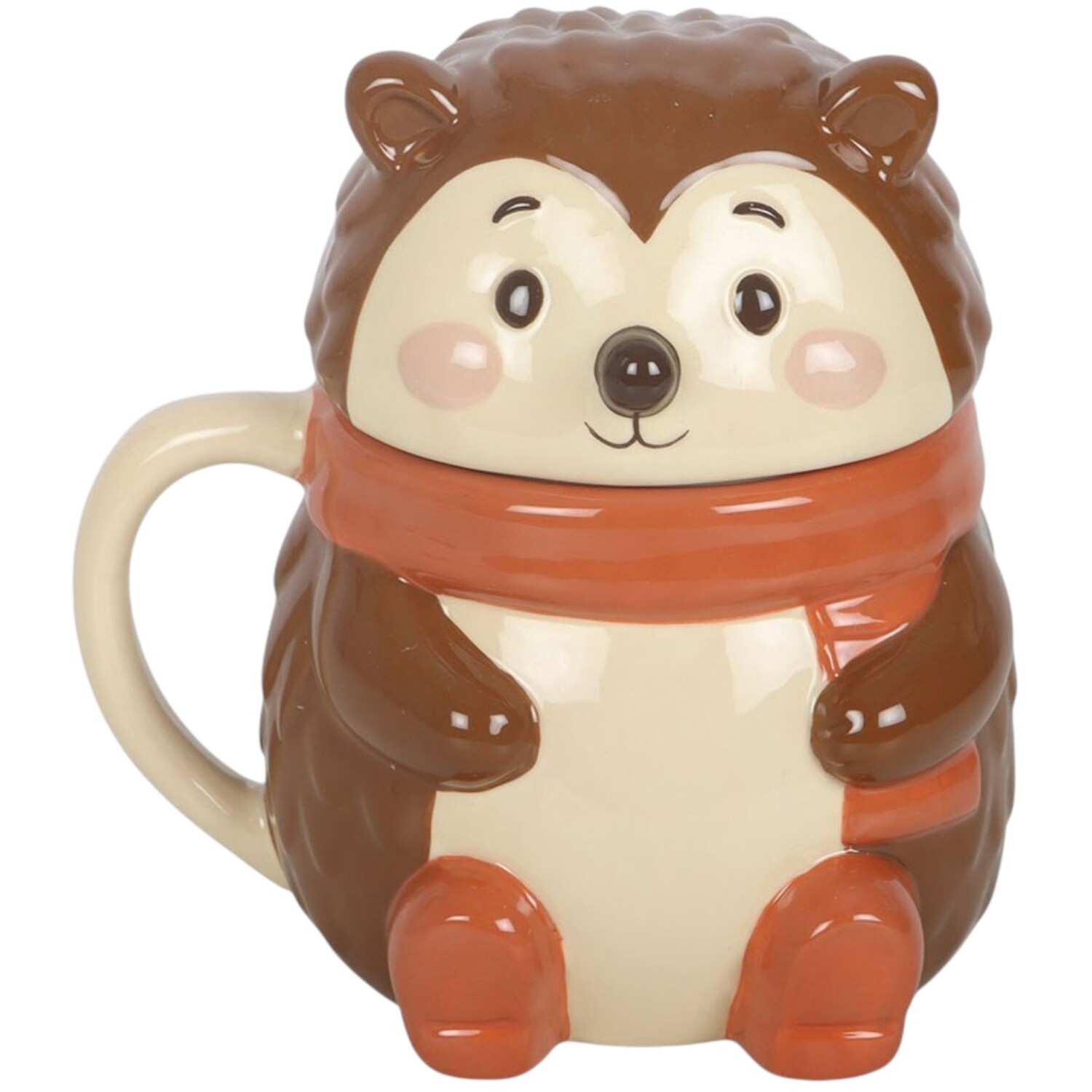 Kingsbury Gifts Hedgehog Mug With Lid - Brown