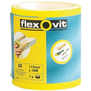 Flexovit High Performance Sanding Roll 115mm X 10M Medium 80G