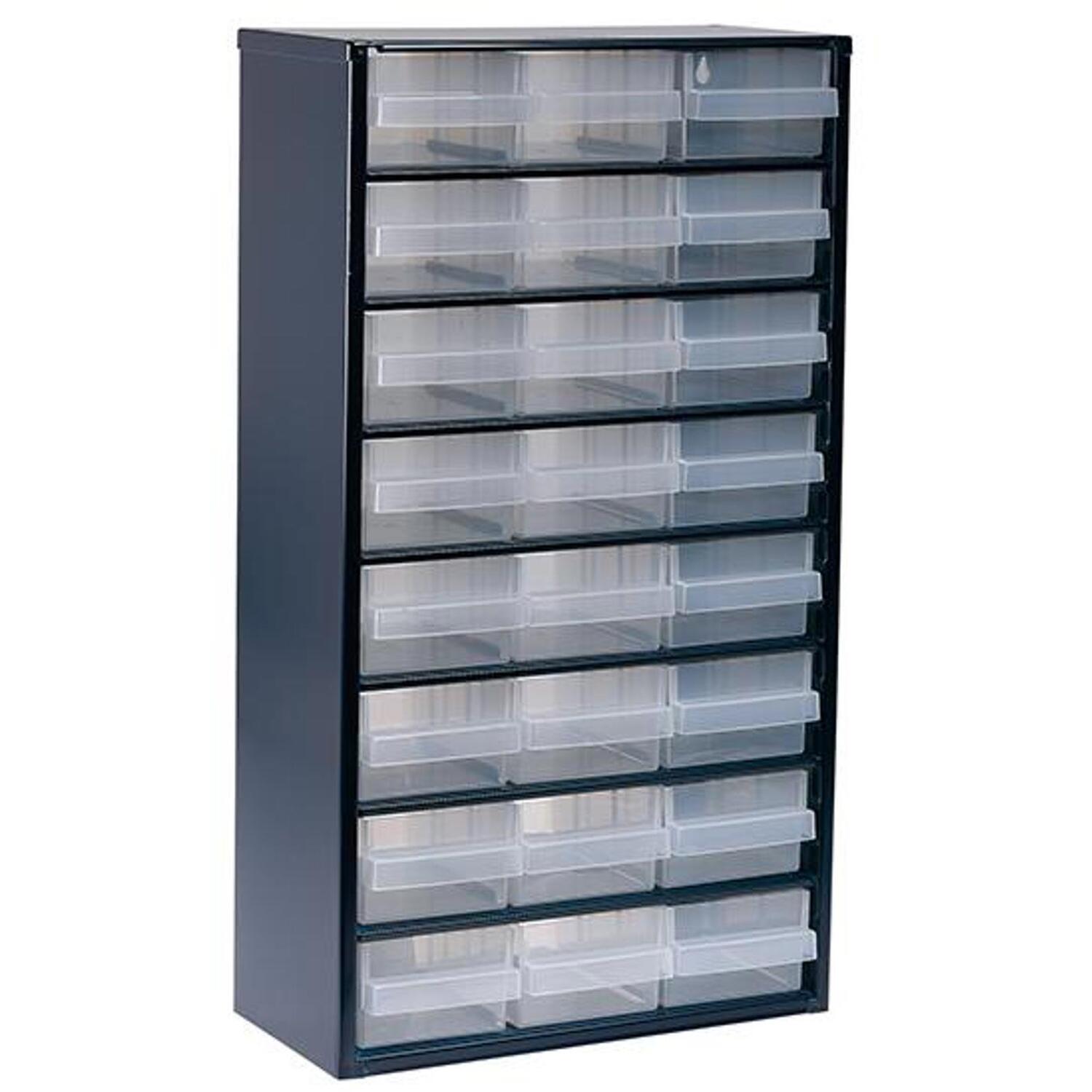 Raaco RAA137409 Parts Storage, Blue/Transparent | Load capacity 29.7 kg, 15 x 30.6 x 55.2 cm, suitable for wall mounting, screw shelf for small parts for workshop storage - Image 13