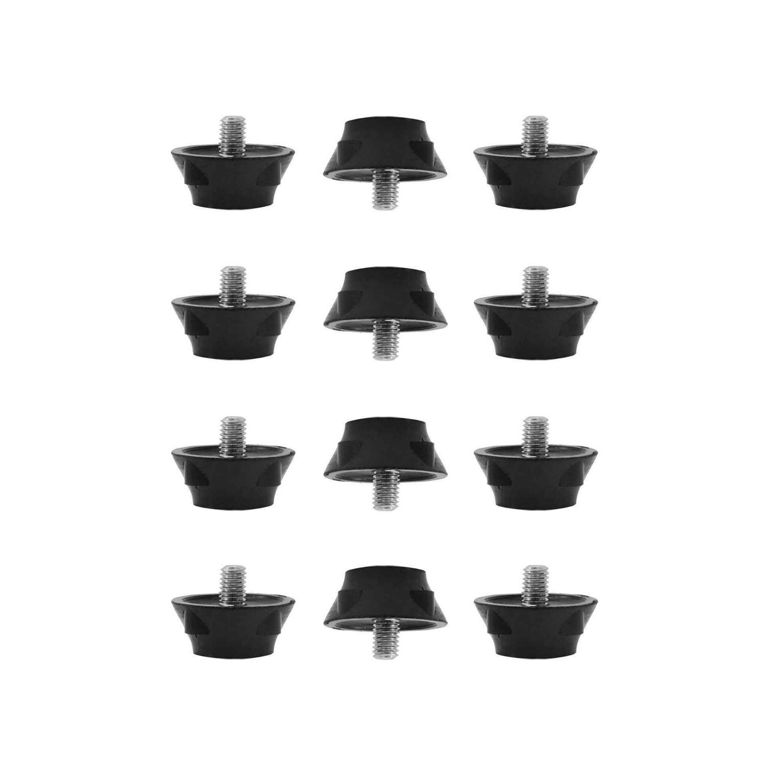 Carta Sport Rubber Football Studs (Pack Of 12) - Black/Silver