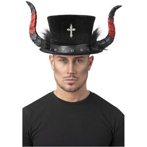 Smiffys Unisex Adult Deluxe Devil Top Hat