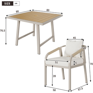 4-Seater Garden Dining Set with Woven Rope Chairs