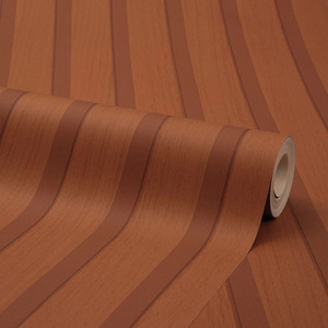 Contemporary Wood Slat Wallpaper in Terracotta
