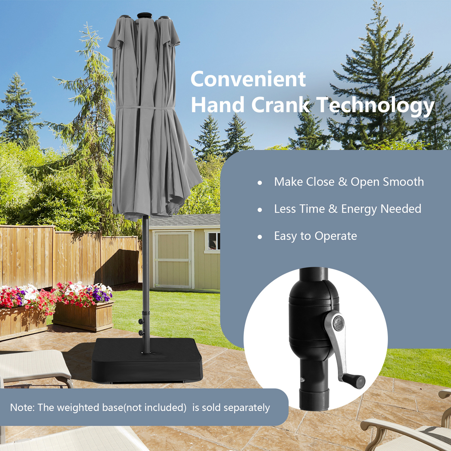 Costway Outdoor Twin Market Sunshade Shelter Canopy