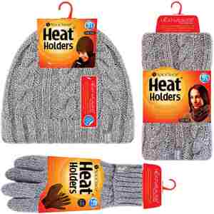 Ladies Fleece Lined Thermal Winter Hat, Neck Warmer & Converter Gloves Set