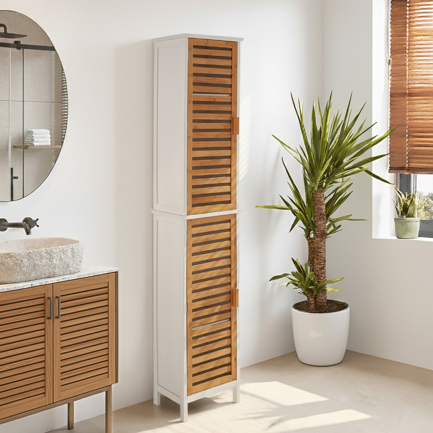 Orsina Verdon 2 Single 4 Inner Shelves Standing Cabinet - Natural