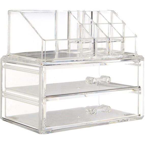 Beauty 9 Compartment Cosmetics Organiser With 2 Drawers