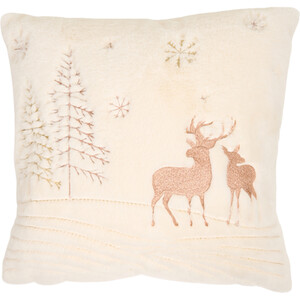 Winter Stags Faux Fur Cushion