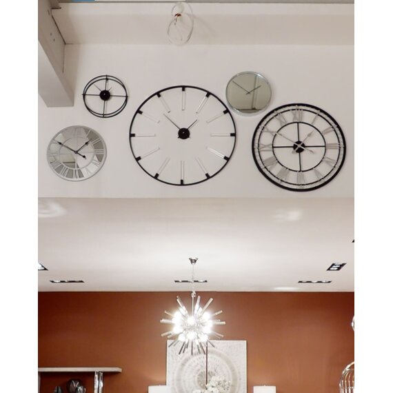 Vitus 80cm Dia Skeletal Wall Clock with Black Finish Frame
