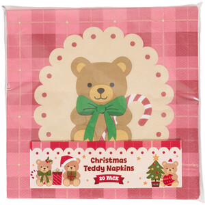 Pack of 20 Christmas Teddy Napkins