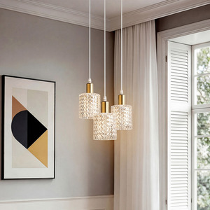 3 Light Iron Ceiling Pendant Light with Glass Shades