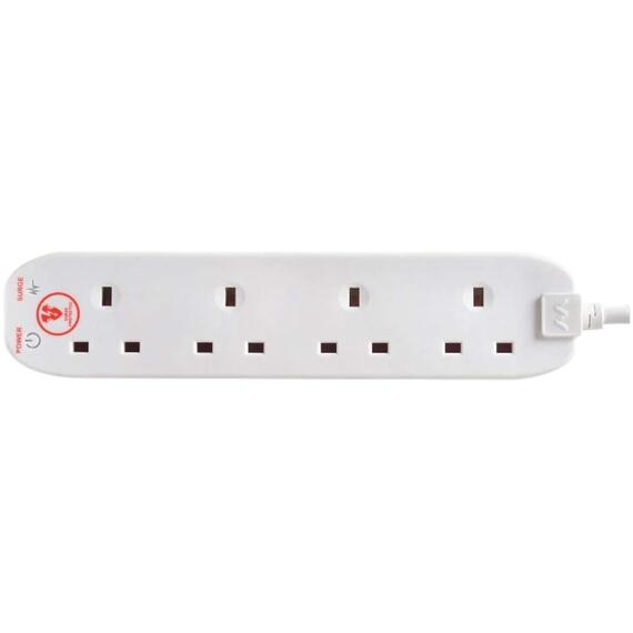 4 Socket Surge Protected Extension Lead 4M
