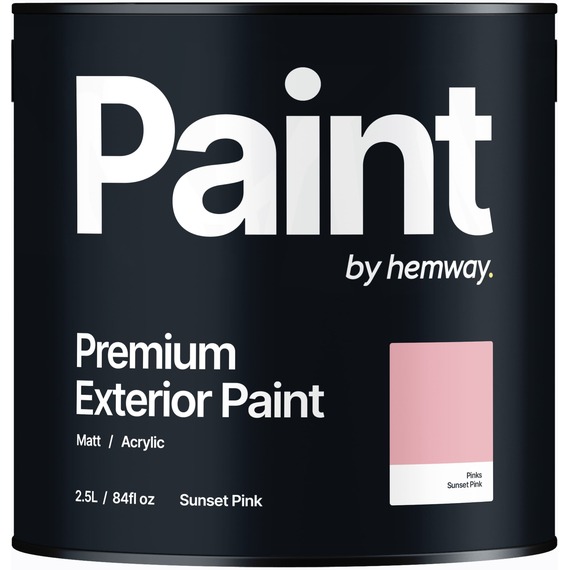 Hemway Sunset Pink Exterior Matt Acrylic Paint 2.5L