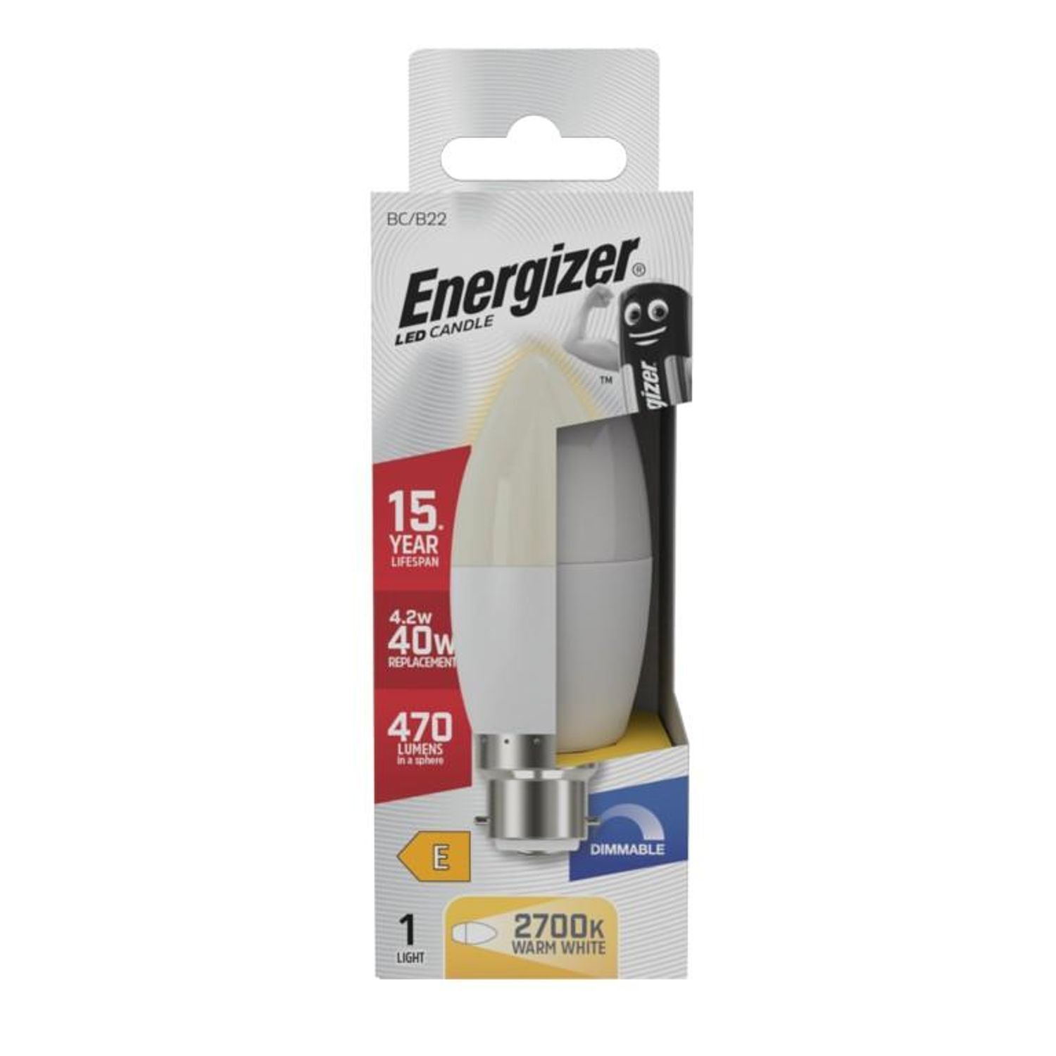 Energizer Bc / B22 Led Candle Bulb - Opal