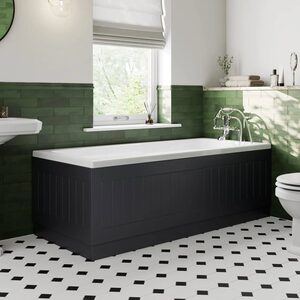 Black Gloss Bath Panel Pack 1700/700mm - Tongue & Groove Side & End MDF