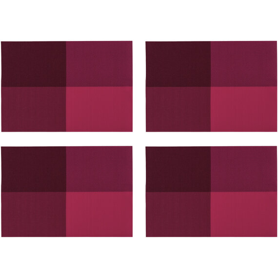 Set Of Four Pink Pvc Grid Design Placemats