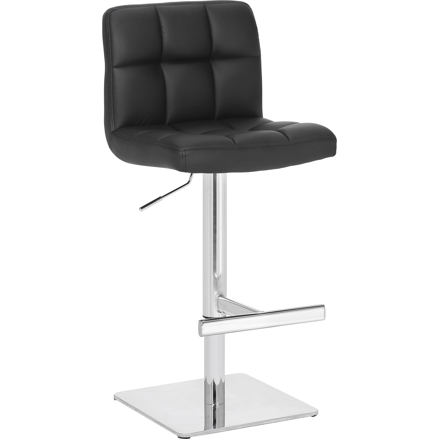 Lamboro Black Deluxe Allegro Kitchen Bar Stool, Weighted Base, Gas Lift Mechanism, Breakfast Bar Stool, - Image 4