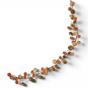 Green and Orange Velvet Pumpkin Halloween Garland