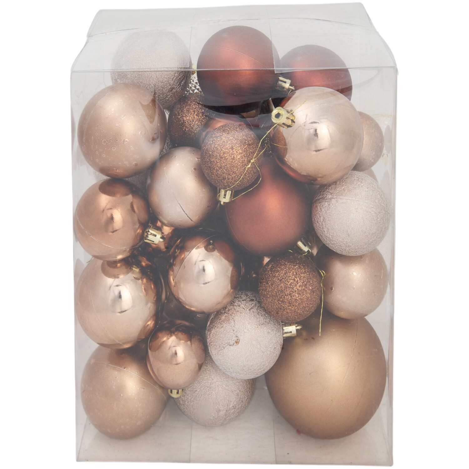 Amber Charm Christmas Tree Baubles, 41 Piece Ornament Set in Amber - Image 2