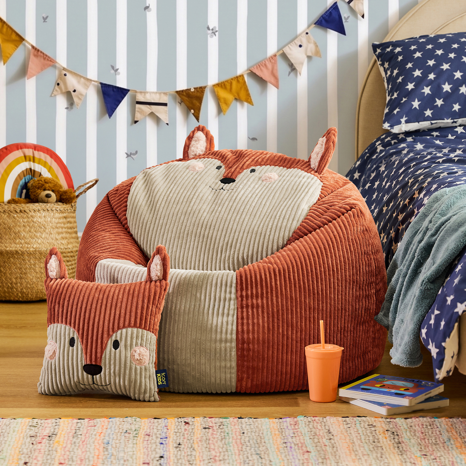 Icon Kids Freddie Fox Dome And Cushion Bundle Jumbo Cord, Terracotta - Terracotta