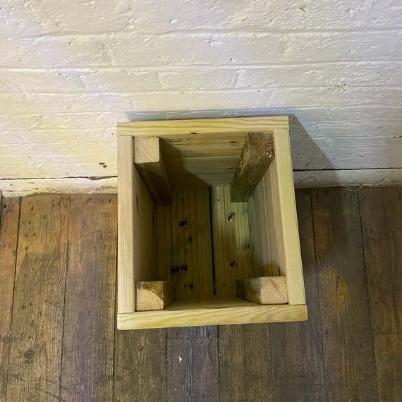 Small Square Wooden Decking Planter ¿ Pressure-Treated Outdoor Herb and Patio Planter